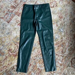 ZARA Hunter Green Vegan Leather WOMENS  Pants
